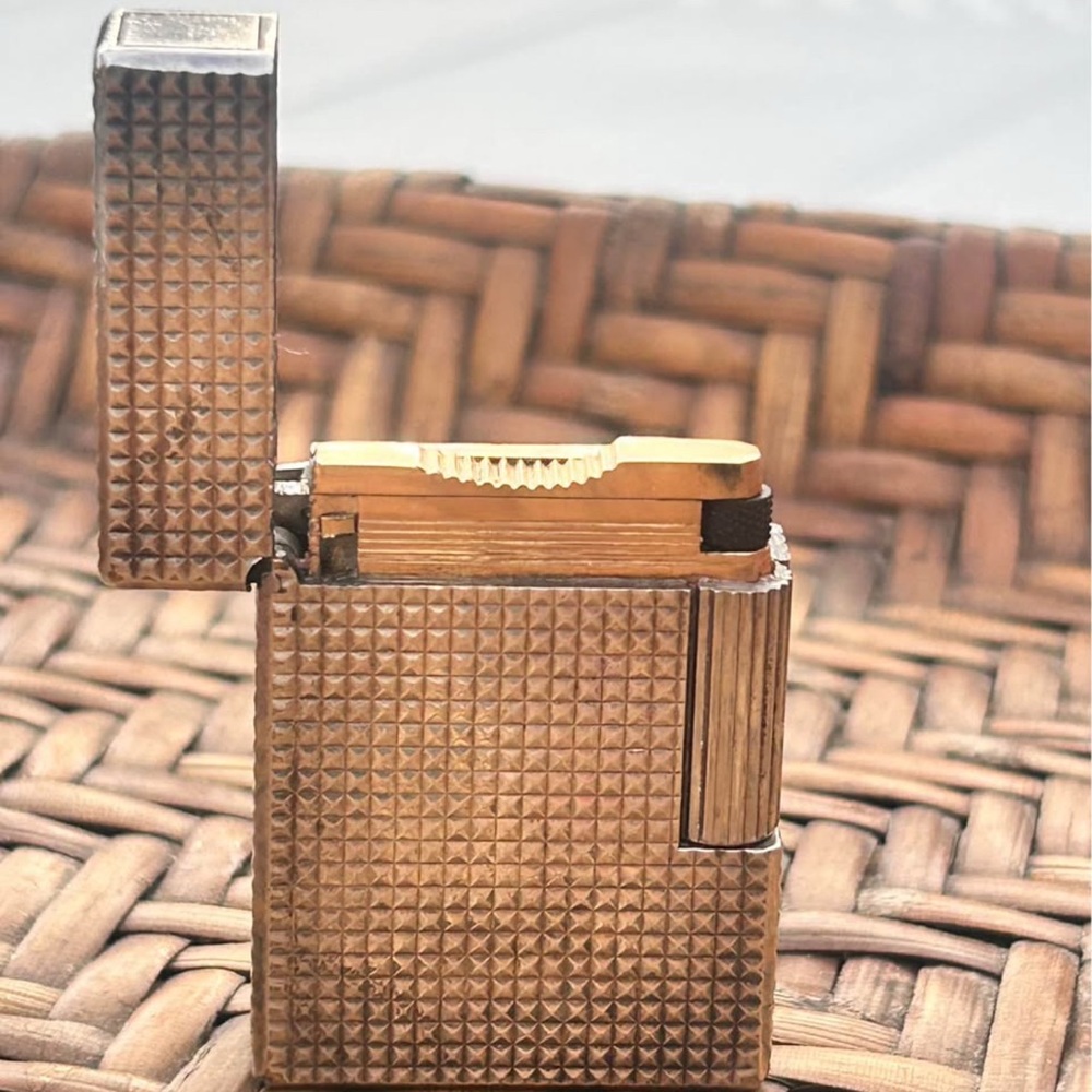 Authentic ST Dupont vintage original french Gold Textured Lighter